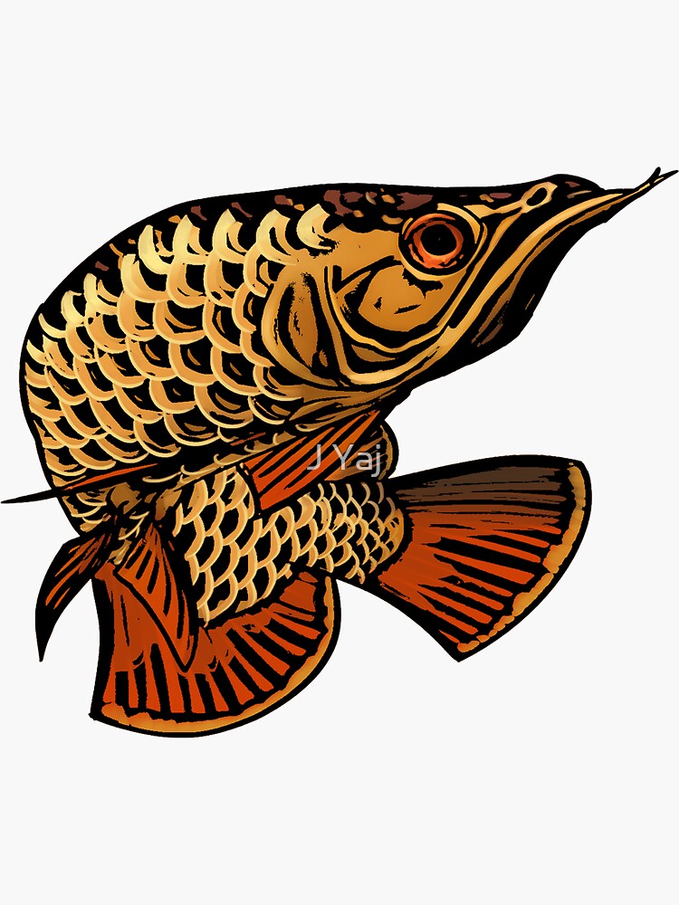 Fish Gift - Red Arowana Fish for Fish Lovers' Sticker