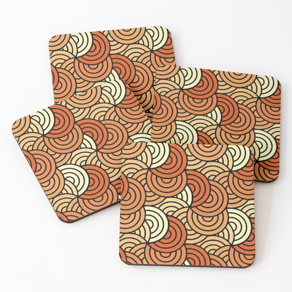 Item preview, Overlapping circles lines pattern in orange designed and sold by ClumsyCat.