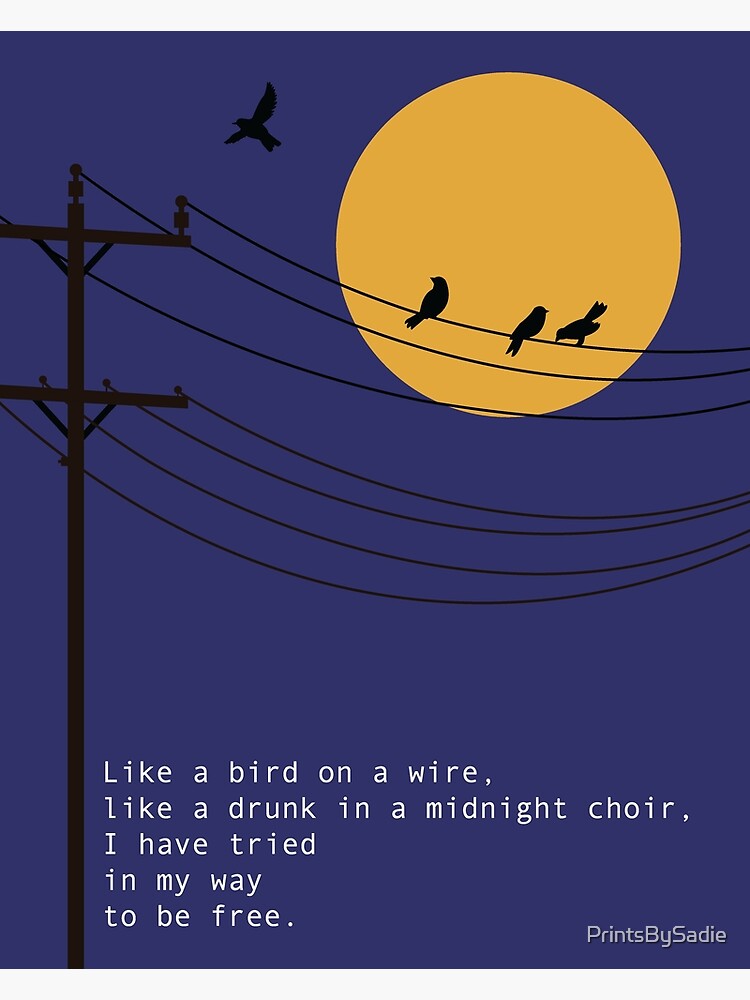 Leonard Cohen Bird on a Wire poetry art