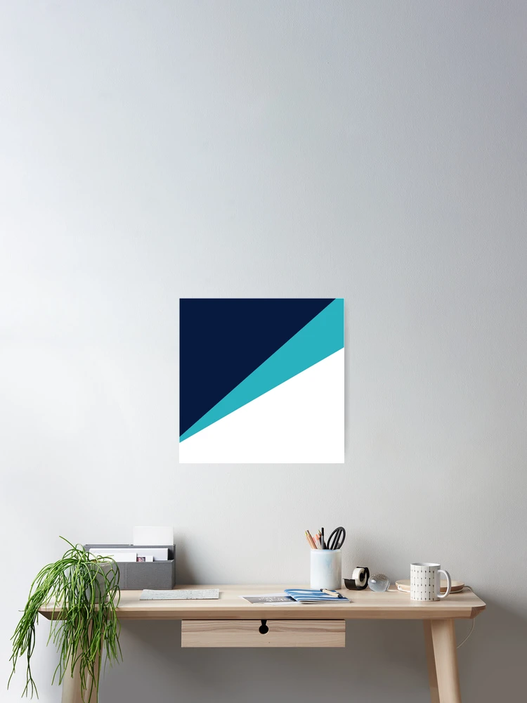 Thumbnail 2 of 3, Poster, Geometric Triangles Blue designed and sold by Patternsonly.