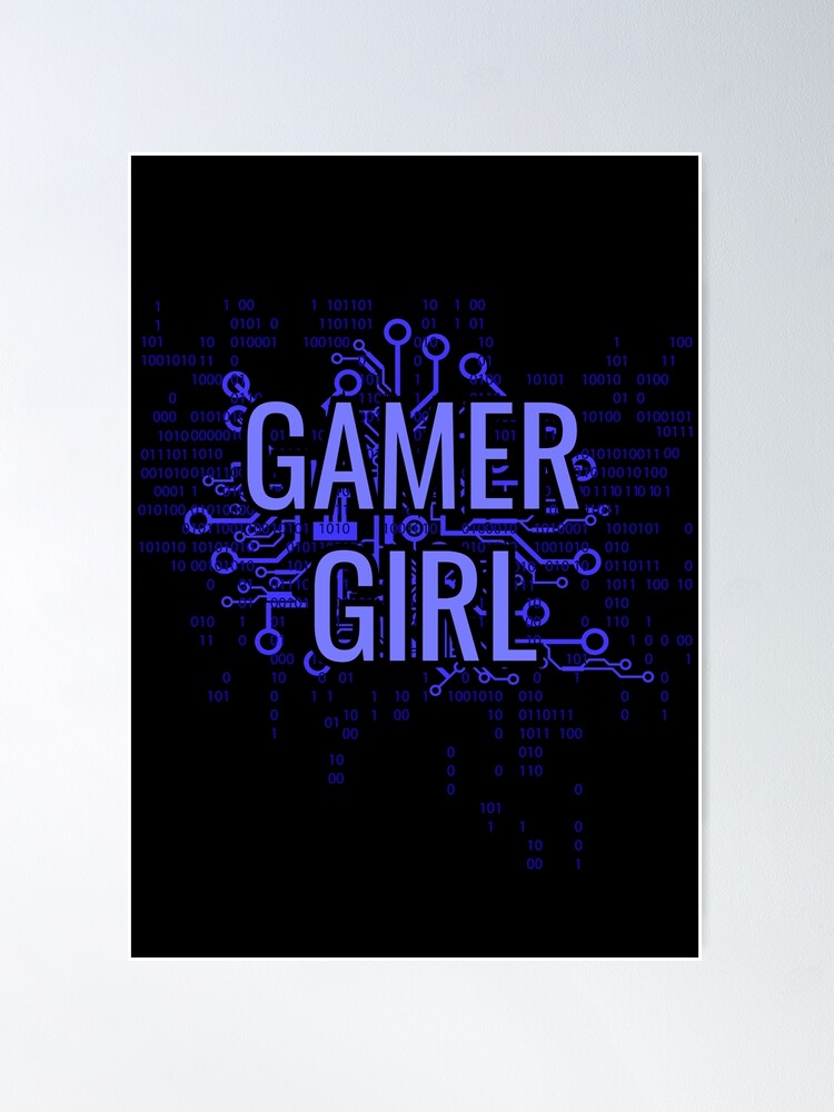 Alternate view of GAMER GIRL Electric Blue Poster