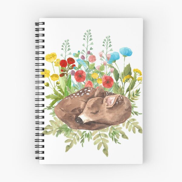 Item preview, Baby Deer Sleeping in Wildflowers designed and sold by RaineOnMe.