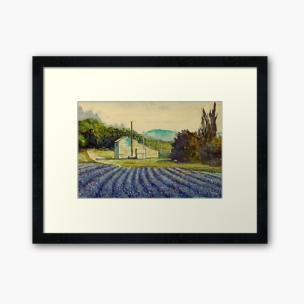 Lavender distillery near Sault and Aurel, Provence France Framed Art Print