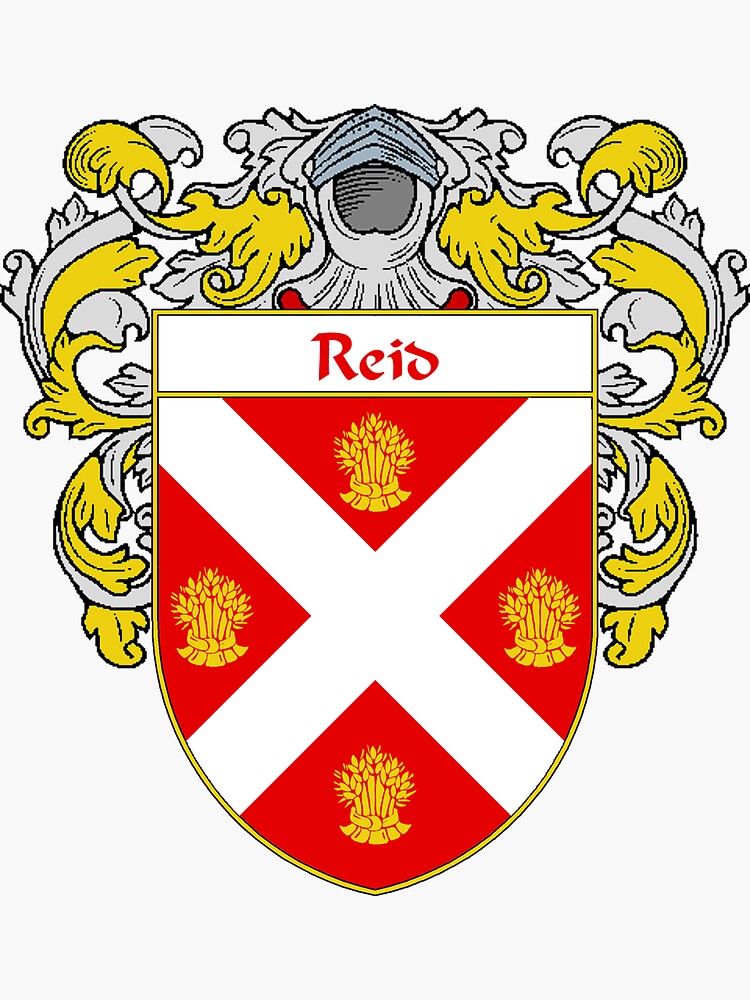 Pegatina Escudo De Armas De Reid Cresta De La Familia De Reid De