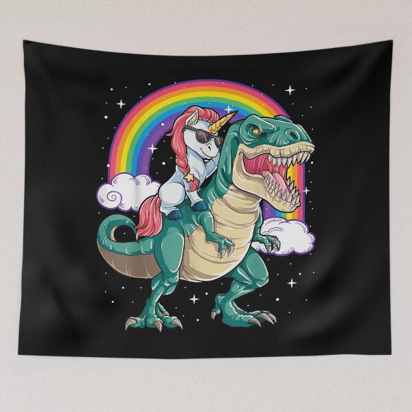 Item preview, Unicorn Riding T-Rex A Tyranosaurus Rex Rided By A Unicorn designed and sold by HumbleShirt.