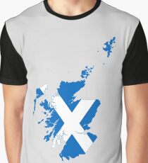 Flag Map of Scotland Graphic T-Shirt