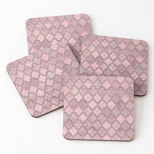Item preview, Blush Pink Shabby Chic Moroccan Tiles Faded Bohemian Luxury From The Sultans Palace Pastel Teal designed and sold by artsandsoul.