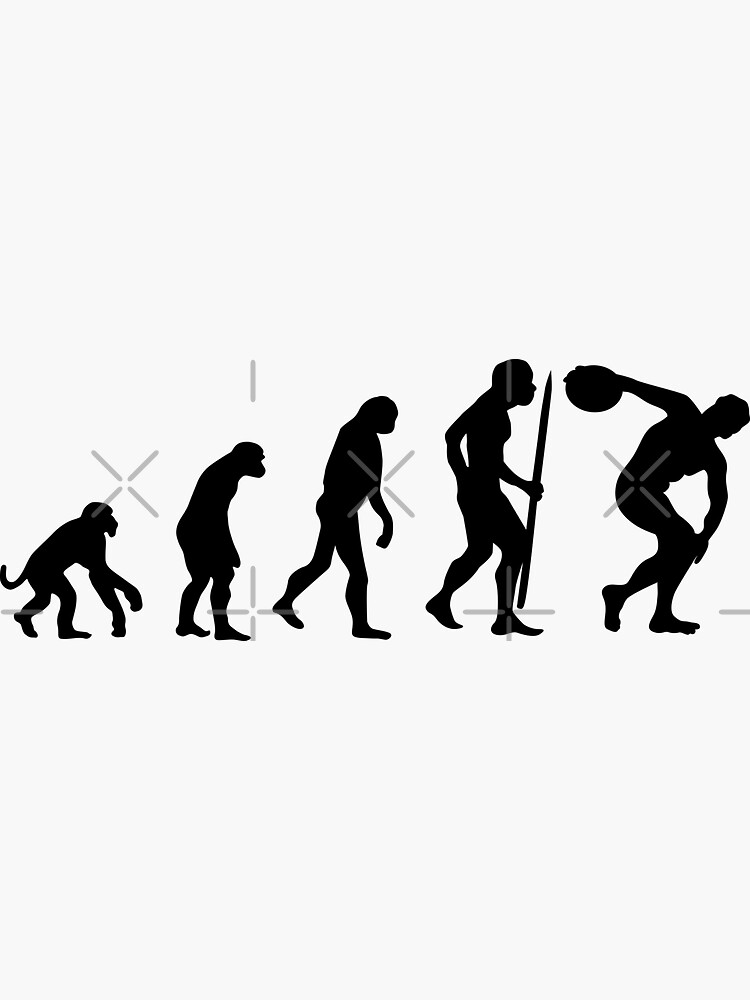 "Evolution discus throw Athlete discus thrower" Sticker for Sale by