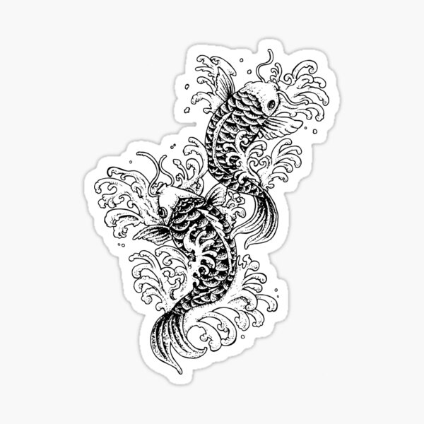 Koi Carp Tatouage Sticker