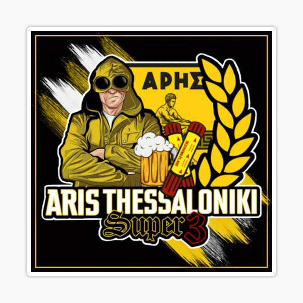 Aris F.C. Greece Autoaufkleber – 8 X 12 Cm, Vinyl, Wasserdicht, Für Innen/Außen, Leicht Entfernbar