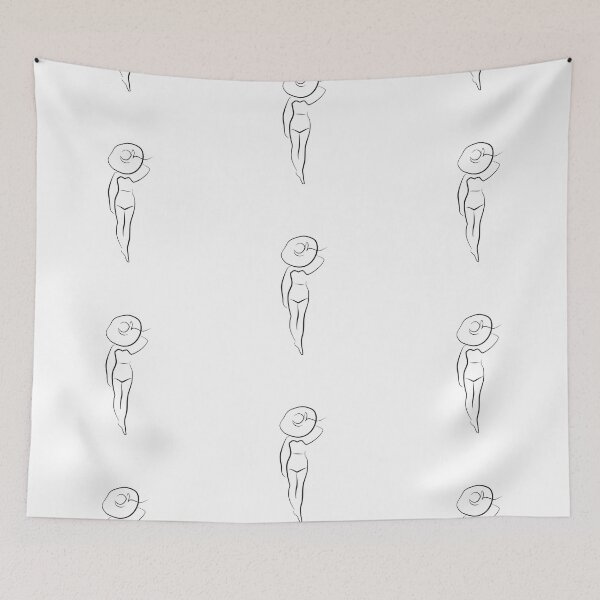 Item preview, Minimalistic One Line Art Sunbather Girl Summer designed and sold by beaumontavenue.