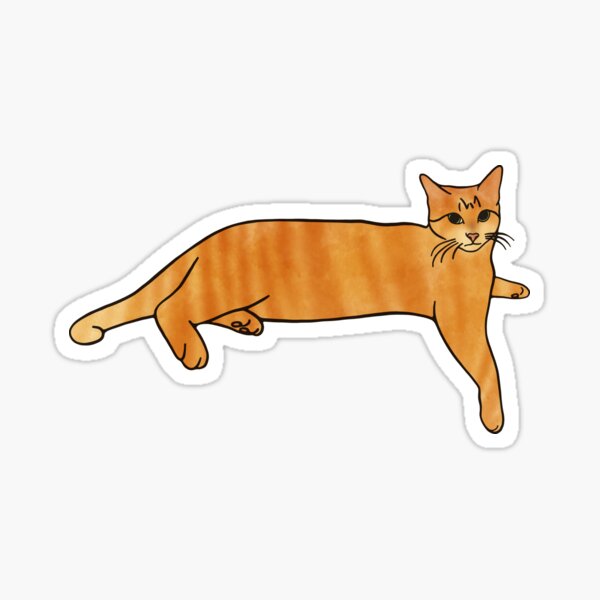 Laying Orange Tabby Cat Sticker