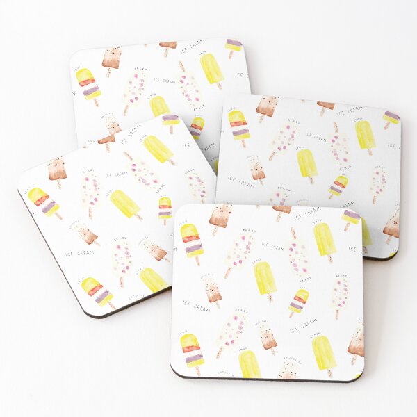 Item preview, Pattern Fruit ice  cream.  Lemon ice cream. Berry ice cream. Chocolate ice cream. Ice cream painted in watercolor. designed and sold by Anna Belova.