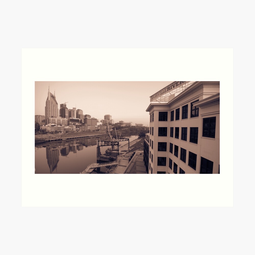 Nashville Tennessee Football Stadium on the Cumberland River Panorama by  Gregory Ballos