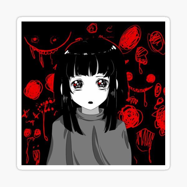 HD wallpaper: red eyes, anime girls, horror, blacked out eyes, dark |  Wallpaper Flare