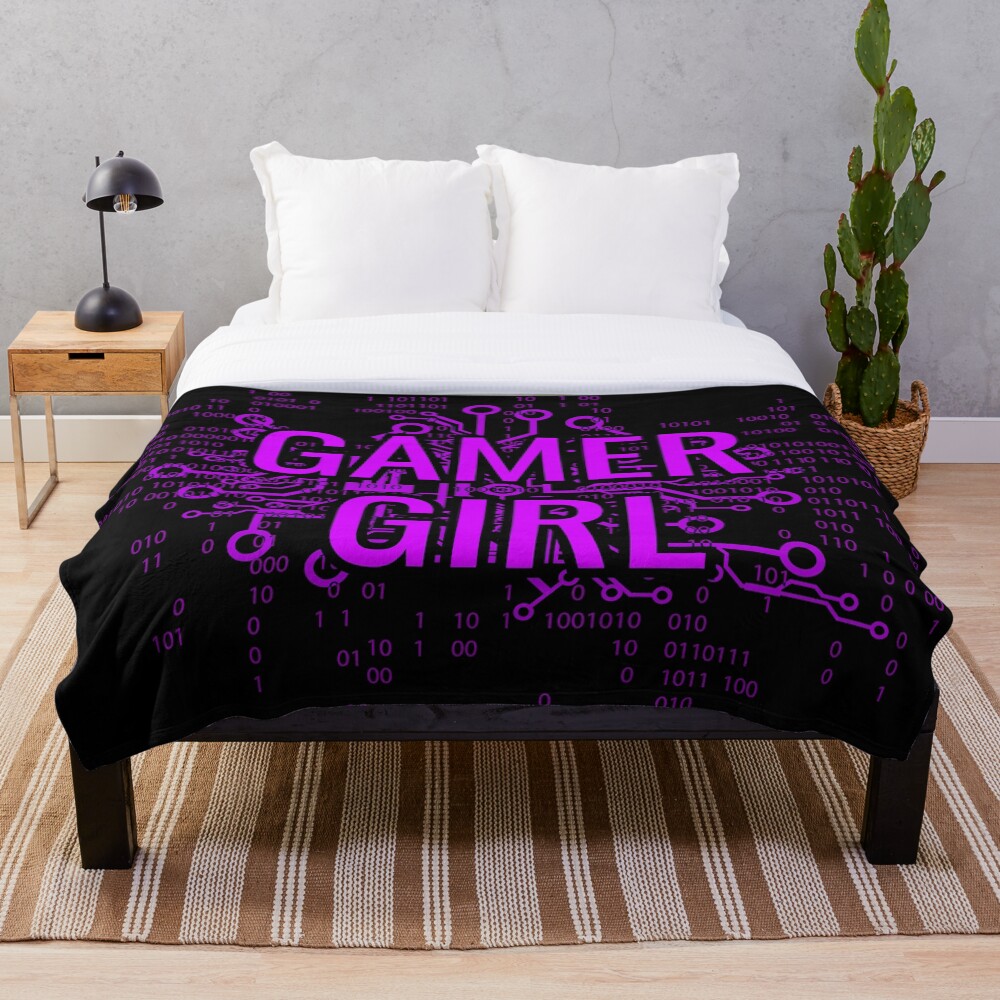 GAMER GIRL Cyber Purple Throw Blanket