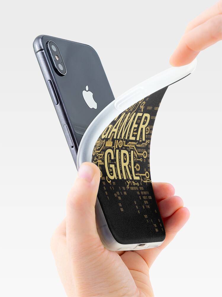 Alternate view of GAMER GIRL Cyber Yellow Gold iPhone Case & Cover