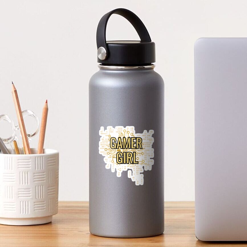 GAMER GIRL Cyber Yellow Gold Sticker