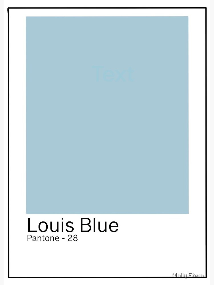 Louis Blue Pantone Paint Card Art Print for Sale by Molly Stern