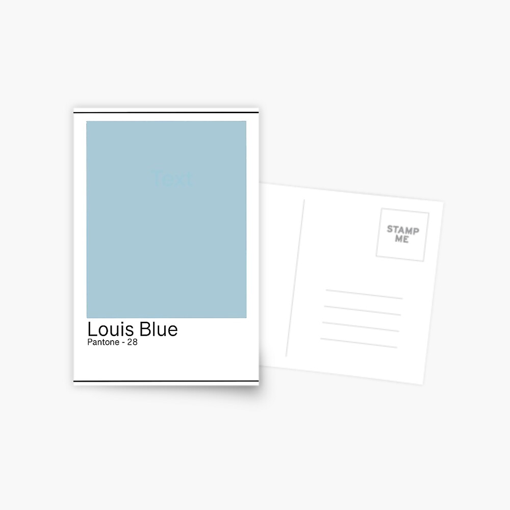 Louis Blue Pantone Paint Card Postcard for Sale by Molly Stern
