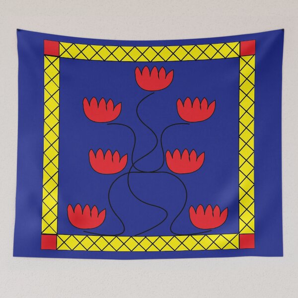 Item preview, Red Lotus Geometric Square Pattern designed and sold by Nisha Prabhu.