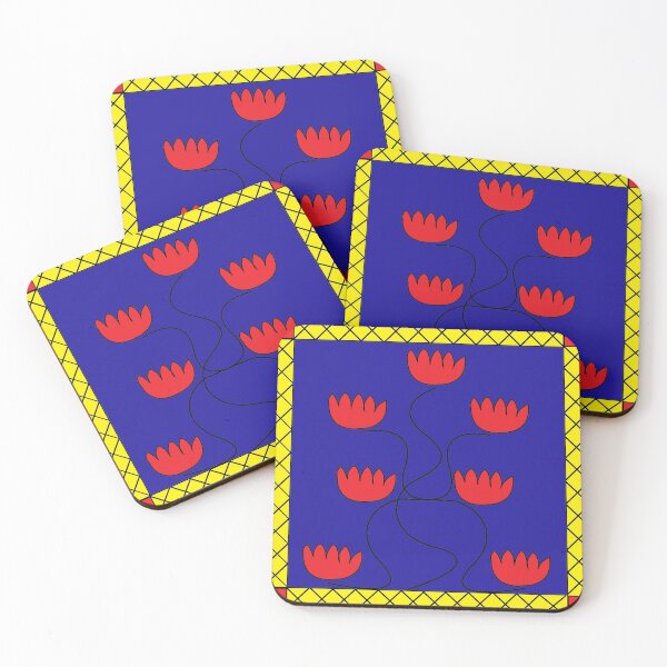 Item preview, Red Lotus Geometric Square Pattern designed and sold by Nisha Prabhu.