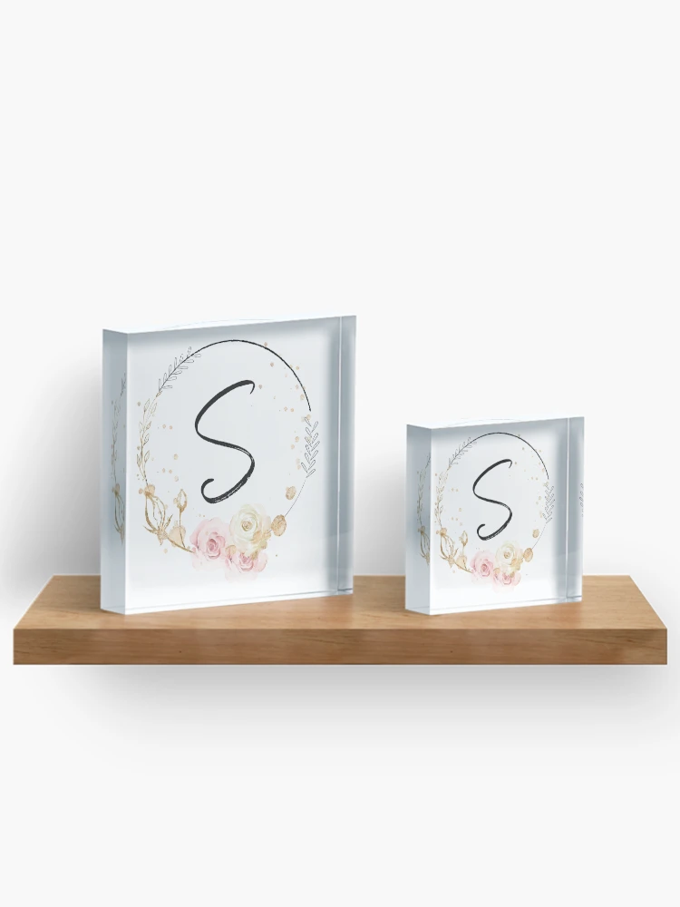 Thumbnail 3 of 5, Acrylic Block, Letter S - Roses designed and sold by Rionda.