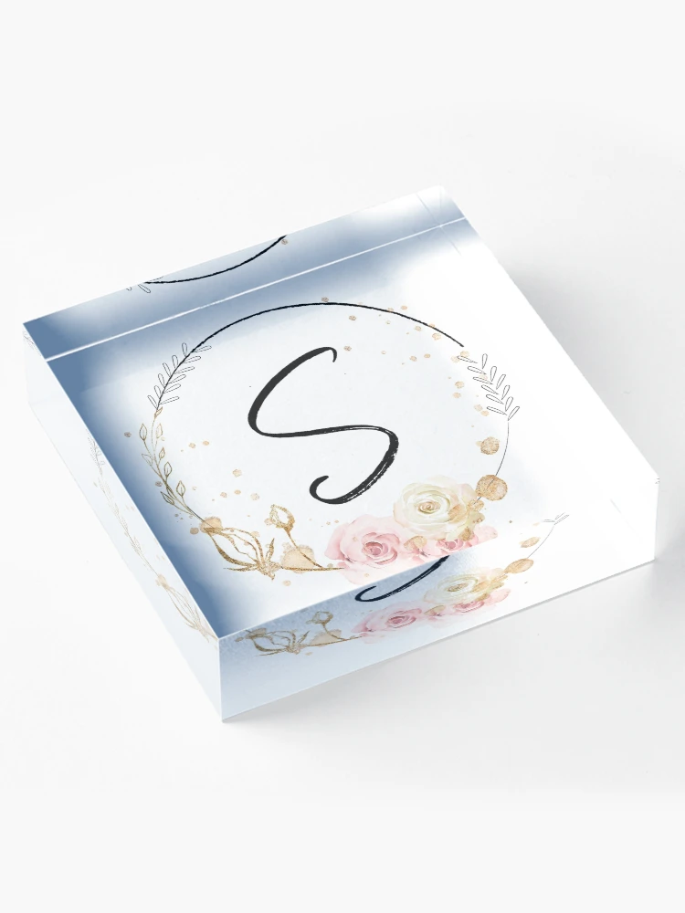 Thumbnail 4 of 5, Acrylic Block, Letter S - Roses designed and sold by Rionda.