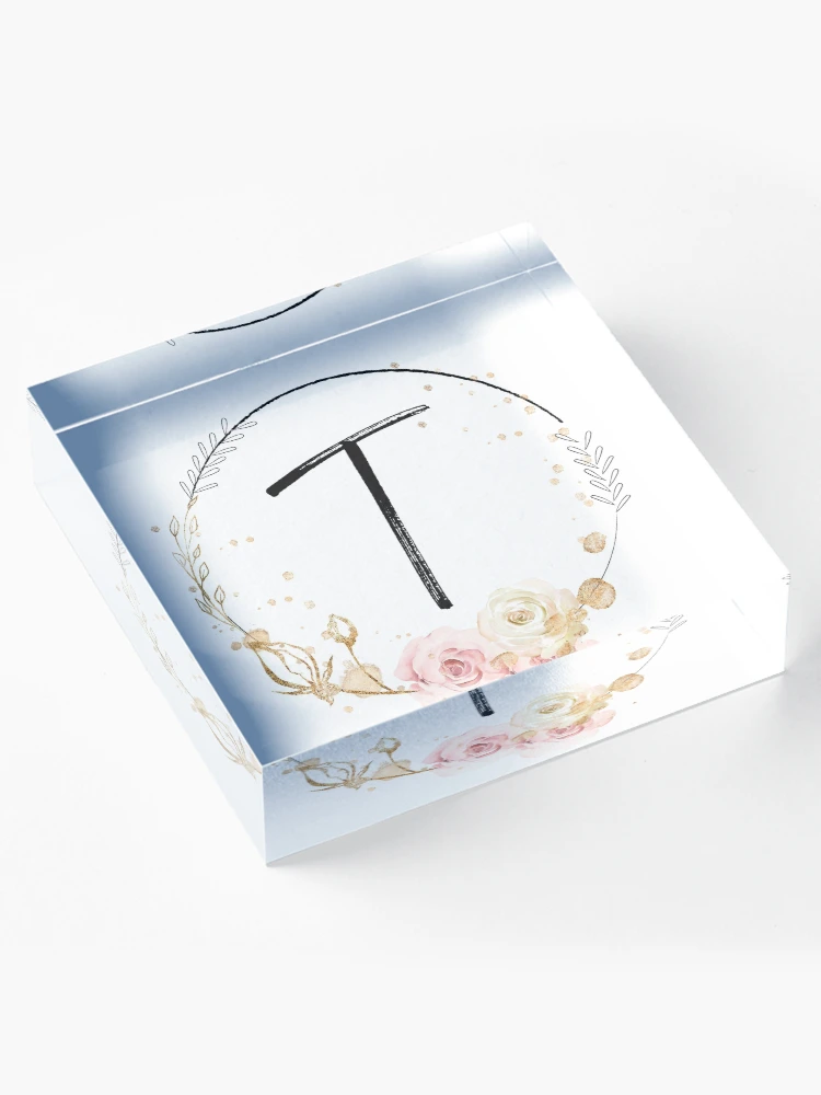Thumbnail 4 of 5, Acrylic Block, Letter T - Roses designed and sold by Rionda.