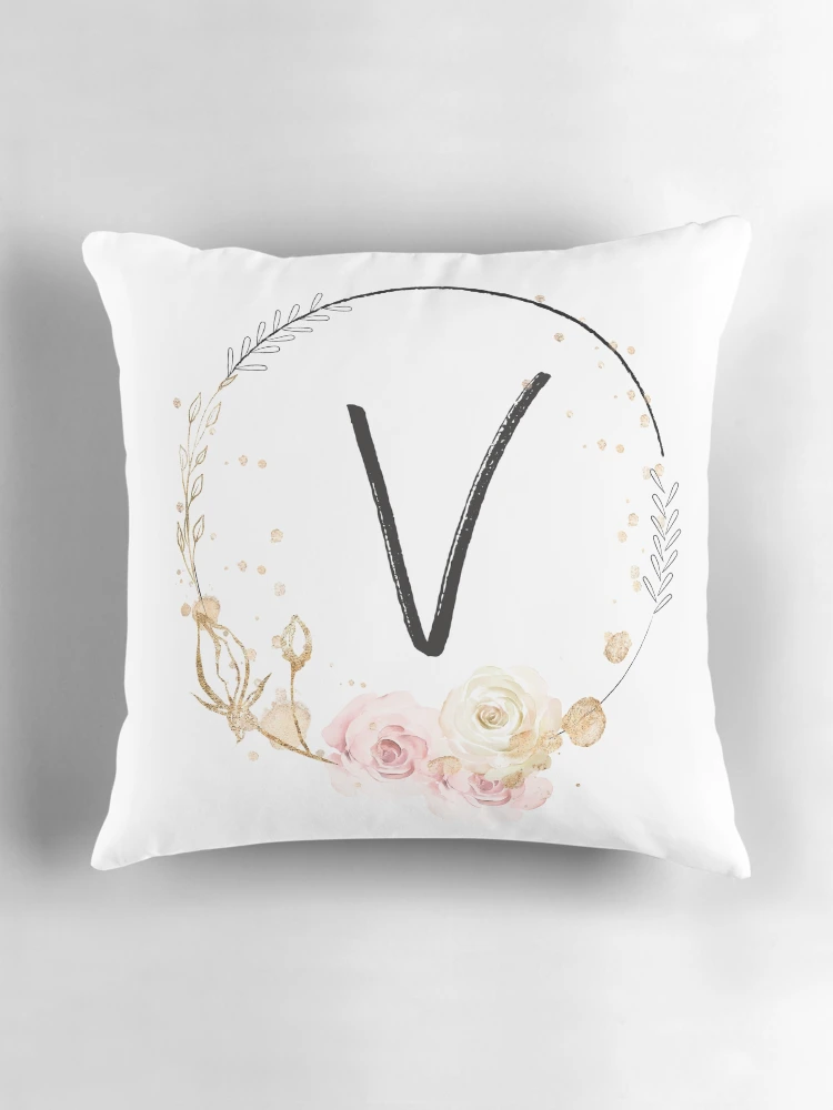 Thumbnail 3 of 4, Pillow, Letter V - Roses designed and sold by Rionda.