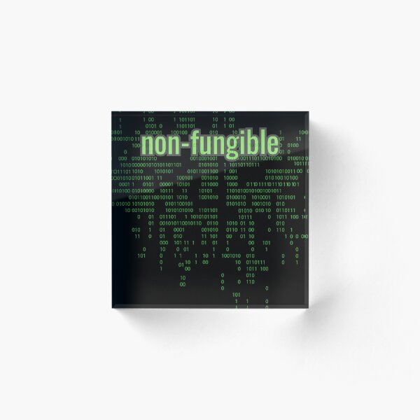 Non-Fungible Digital Green Acrylic Block