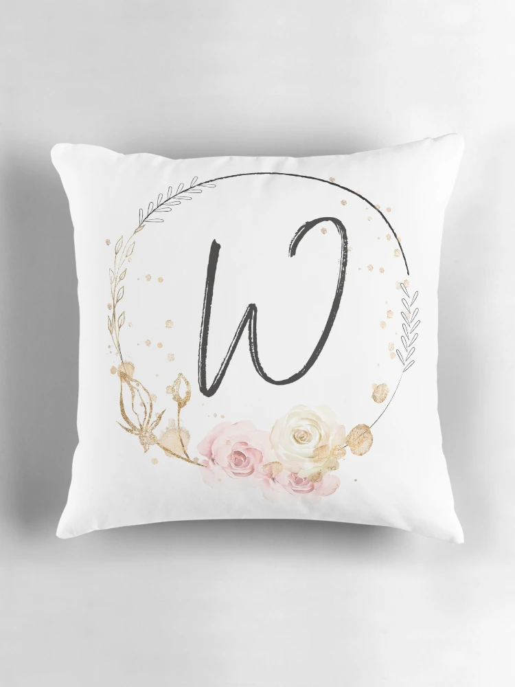 Thumbnail 3 of 4, Pillow, Letter W - Roses designed and sold by Rionda.