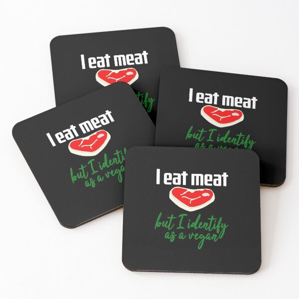 Item preview, I Eat Meat But I Identify As A Vegan (White) designed and sold by superdumb70.