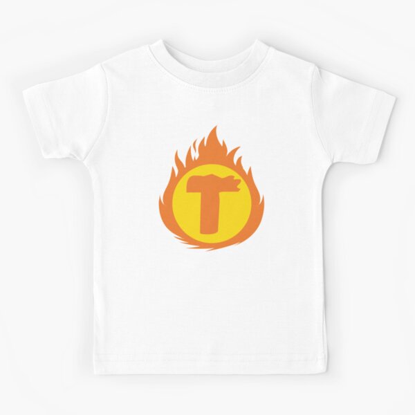 Superhero Letter T. Fire Insignia Kids T-Shirt