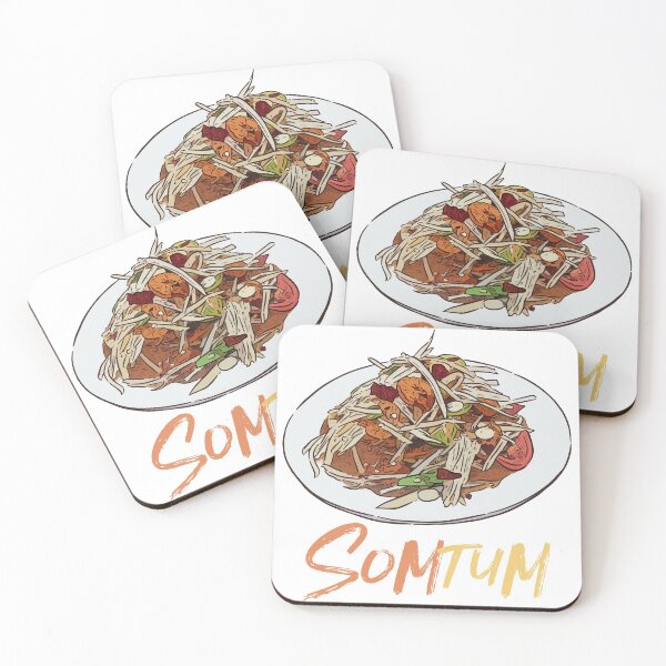 Item preview, SomTum Papaya Salad Thai Popular Dishes Drawing Design designed and sold by Wisit Thongngam.