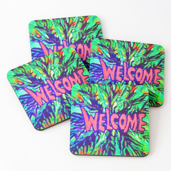 Item preview, WELCOME, Red And Green Painting, under UV light  designed and sold by Andrew Morrell.