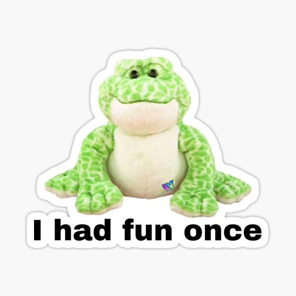 Webkinz frog I had fun once meme Sticker