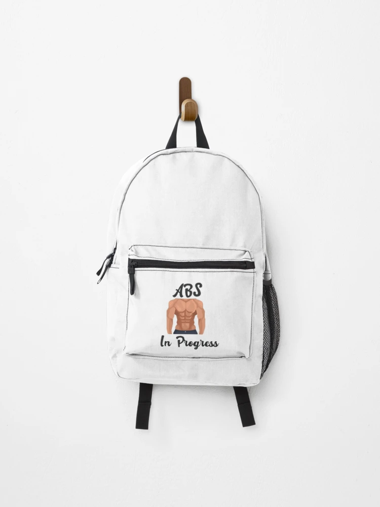 Thumbnail 1 of 3, Backpack, Abs In Progress Text designed and sold by Miaberzo.