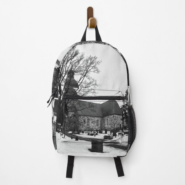 Item preview, The Old Church of  Kangasala  on a gray day bw designed and sold by Jouko Lehto Photography.