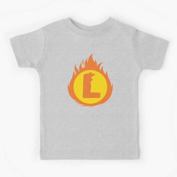 Superhero Letter L. Fire Insignia Kids T-Shirt