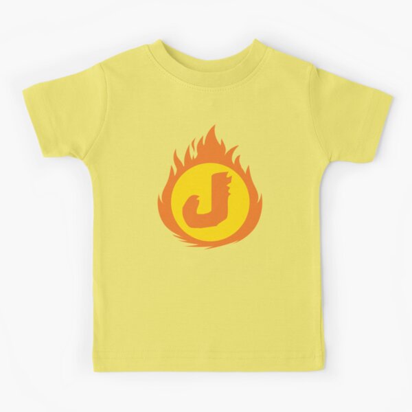 Superhero Letter J. Fire Insignia Kids T-Shirt