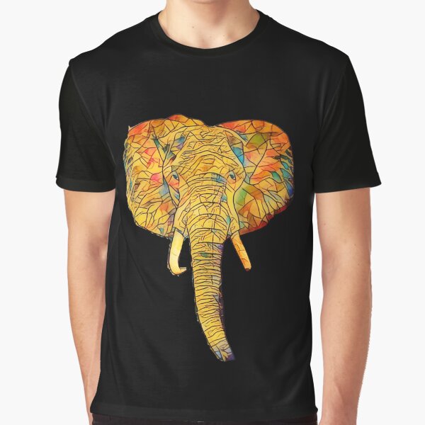 Yellow african elephant sunset mosaic for true elephant lovers. Graphic T-Shirt