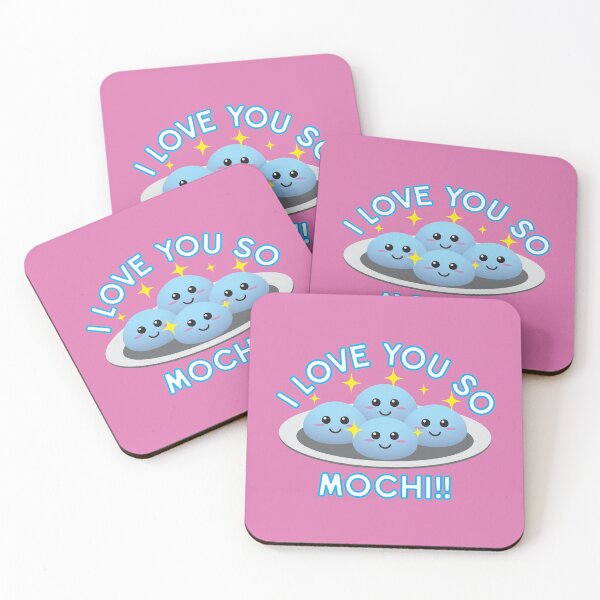 Item preview, Cute Kawaii Fun Baby Blue Mochi Balls With Text I Love You So Mochi!! Design designed and sold by NightGleam.