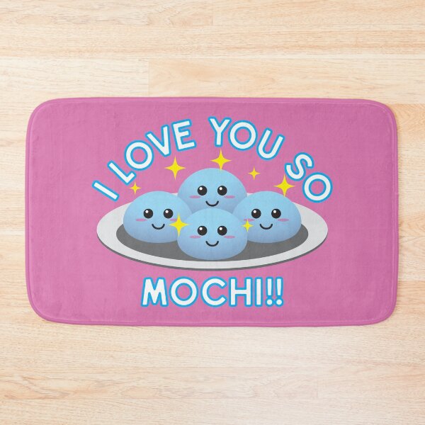 Item preview, Cute Kawaii Fun Baby Blue Mochi Balls With Text I Love You So Mochi!! Design designed and sold by NightGleam.