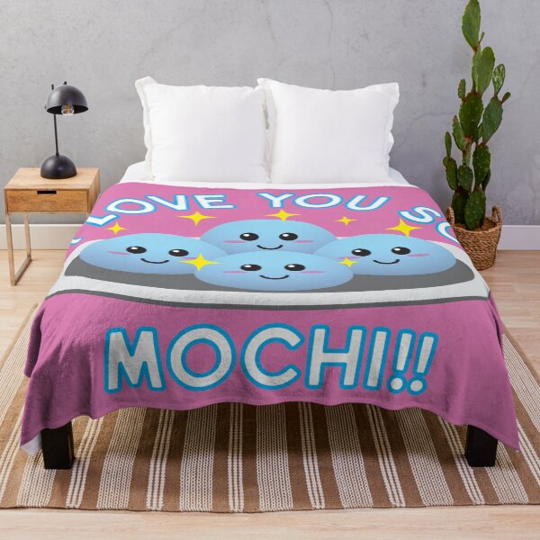 Item preview, Cute Kawaii Fun Baby Blue Mochi Balls With Text I Love You So Mochi!! Design designed and sold by NightGleam.
