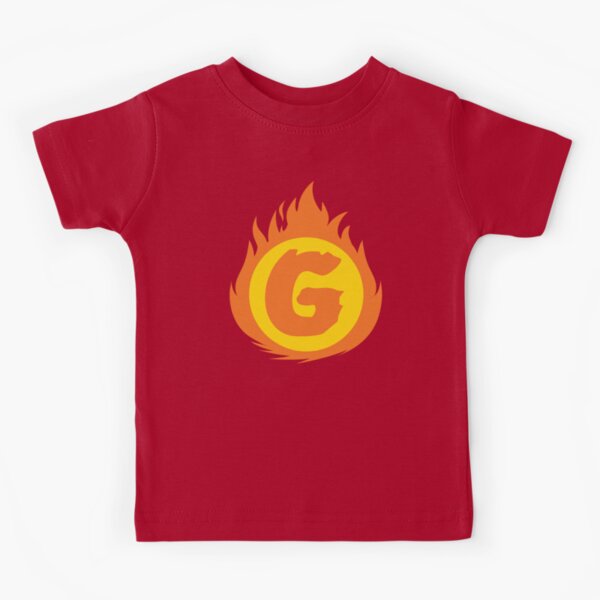 Superhero Letter G. Fire Insignia Kids T-Shirt