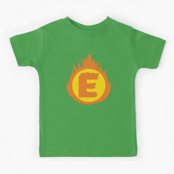 Superhero Letter E. Fire Insignia Kids T-Shirt