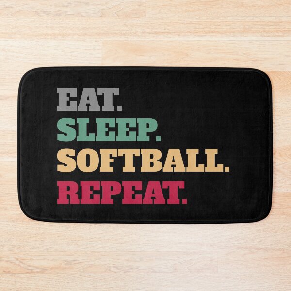 Item preview, Retro Vintage Eat Sleep Softball Repeat designed and sold by Salvadax.