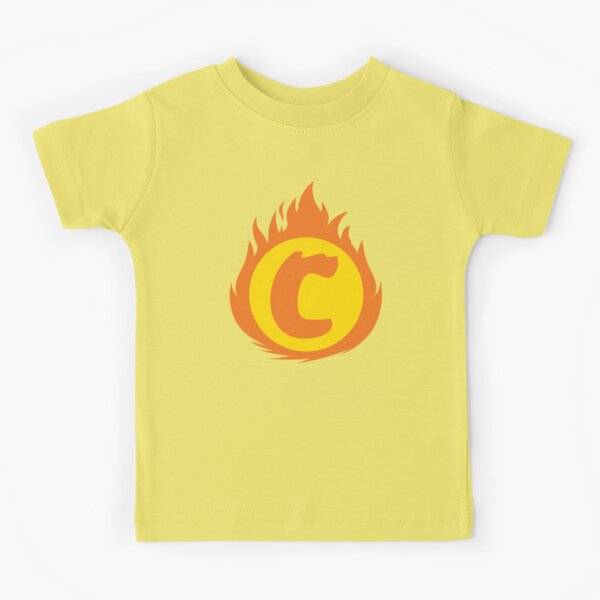 Superhero Letter C. Fire Insignia Kids T-Shirt
