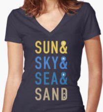 Fun In The Sun Women's Fitted V-Neck T-Shirt